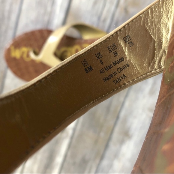 Sam Edelman • Tanya Cork Wedge Vegan Leather Sandals in Nude Size 8 - Picture 4 of 7